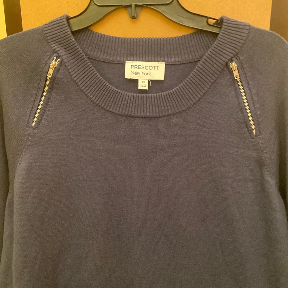 NWOT 2X Prescott New York blue sweater top